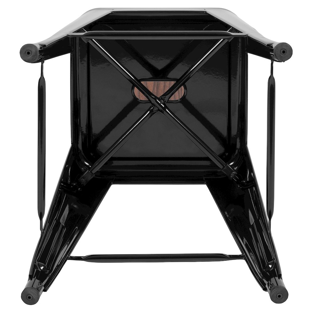 Set of 4 Modern Industrial Metal Stools in Black. Picture 11