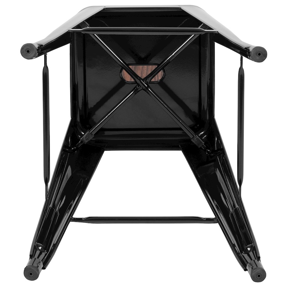 Set of 4 Modern Industrial Metal Stools  in Black. Picture 11