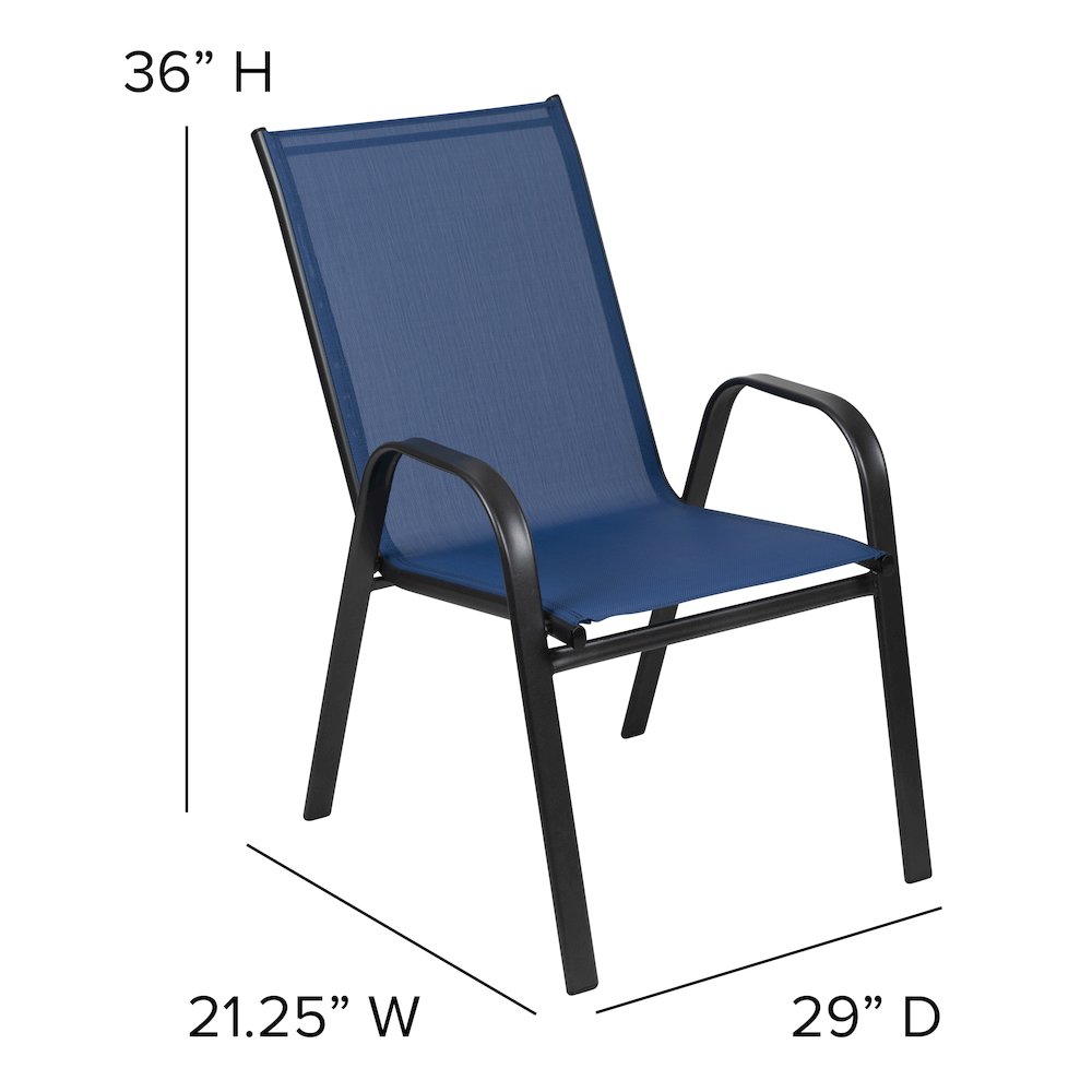 Set of 4 Sling Patio Chairs for Restaurant and Residential Outdoor Spaces. Picture 6