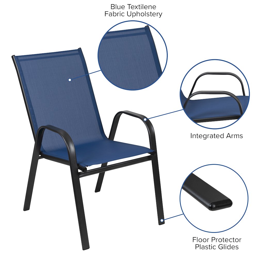 Set of 4 Sling Patio Chairs for Restaurant and Residential Outdoor Spaces. Picture 5