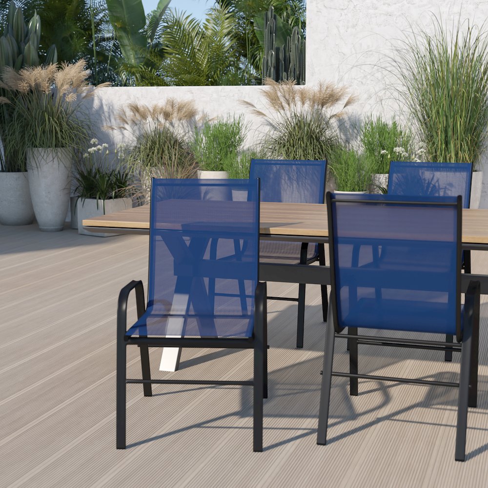 Set of 4 Sling Patio Chairs for Restaurant and Residential Outdoor Spaces. Picture 2