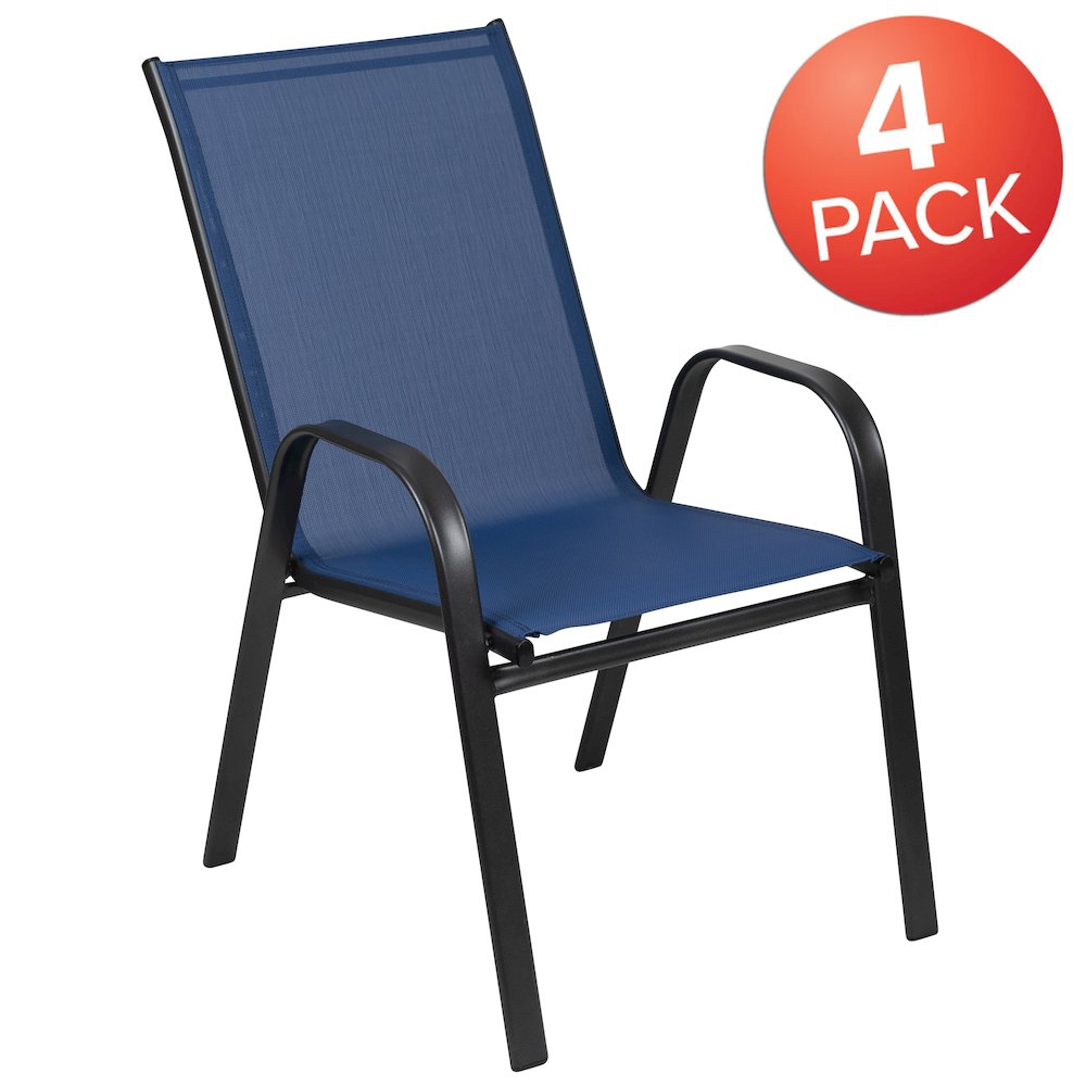 Set of 4 Sling Patio Chairs for Restaurant and Residential Outdoor Spaces. Picture 1