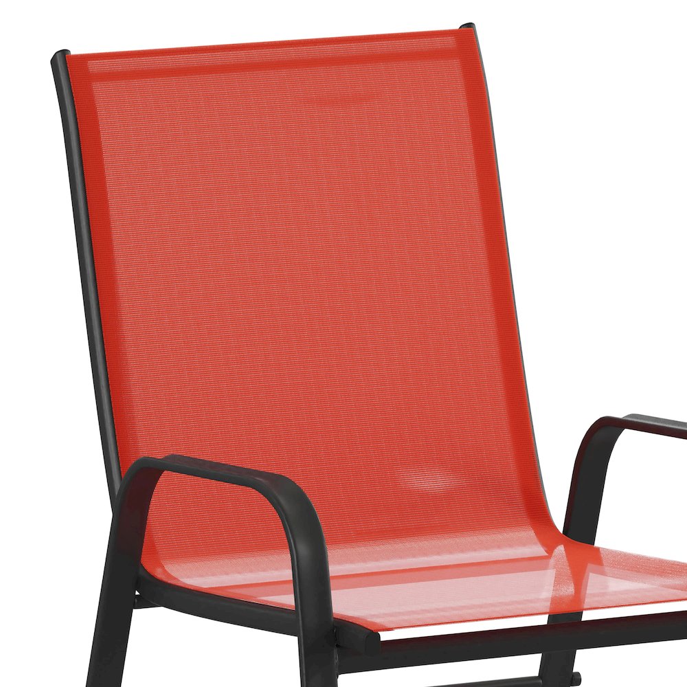 4PK Red Patio Stack Chair. Picture 10