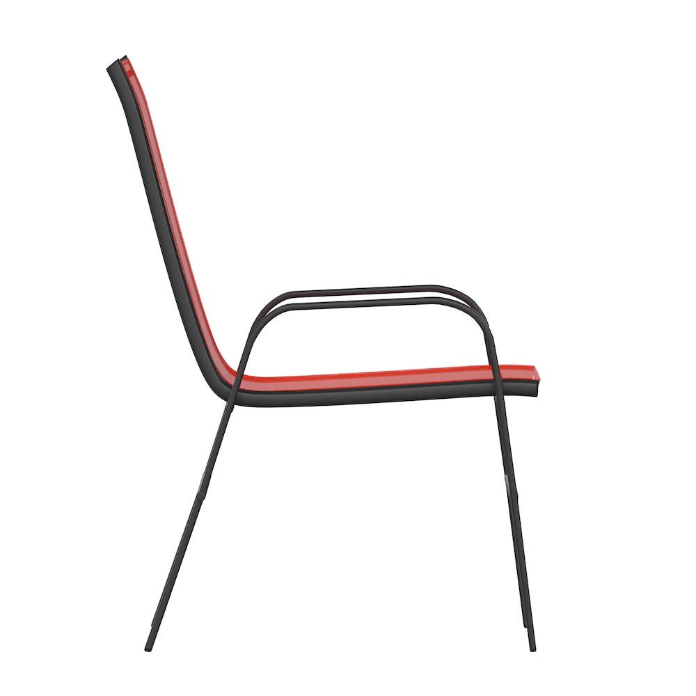 4PK Red Patio Stack Chair. Picture 11