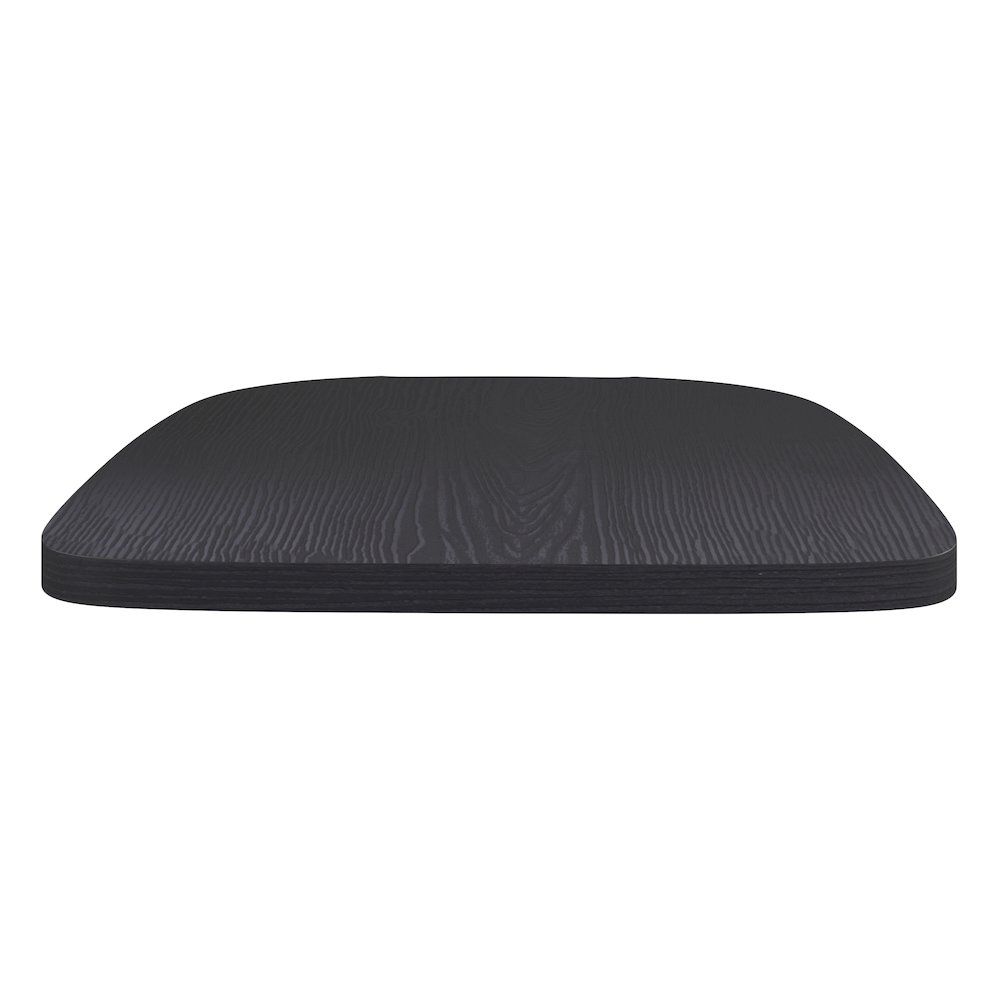 Perry Set of 4 Poly Resin Wood Seat with Rounded Edges for Colorful Metal Chairs and Stools in Black. Picture 9