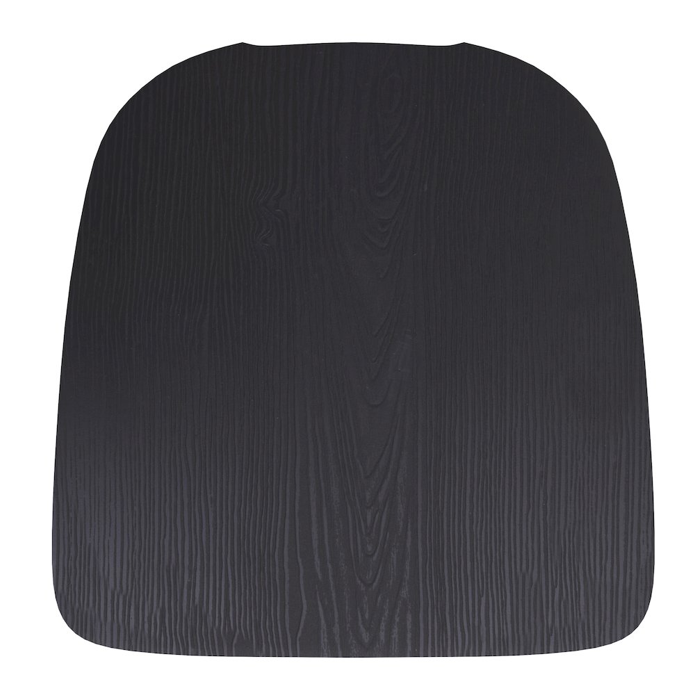 Perry Set of 4 Poly Resin Wood Seat with Rounded Edges for Colorful Metal Chairs and Stools in Black. Picture 10