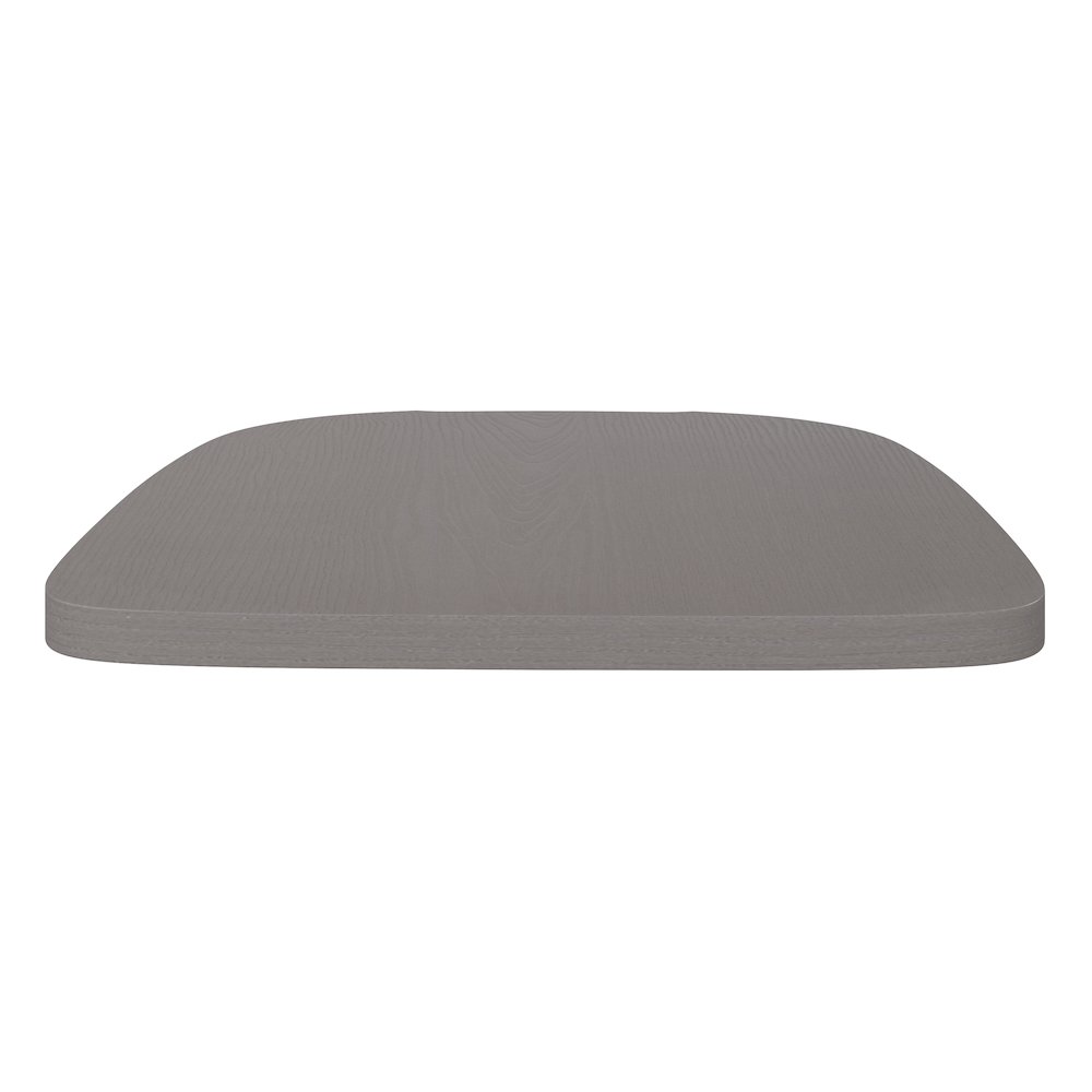 Perry Set of 4 Poly Resin Wood Seat with Rounded Edges for Colorful Metal Chairs and Stools in Gray. Picture 9