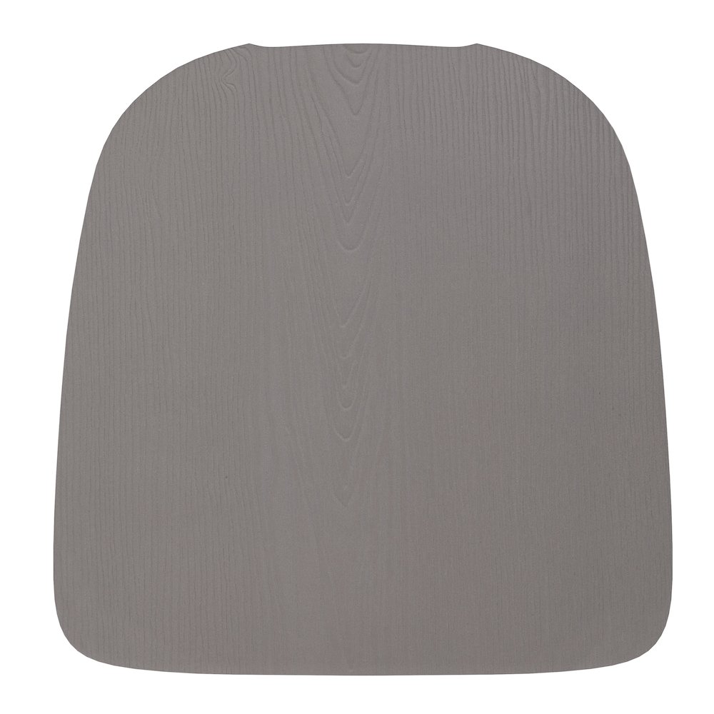 Perry Set of 4 Poly Resin Wood Seat with Rounded Edges for Colorful Metal Chairs and Stools in Gray. Picture 10