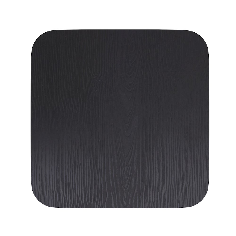 Perry Poly Resin Wood Square Seat with Rounded Edges for Colorful Metal Barstools in Black. Picture 10