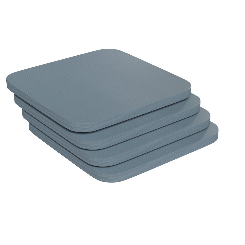 Perry Poly Resin Wood Square Seat with Rounded Edges for Colorful Metal Barstools in Teal-Blue. Picture 3