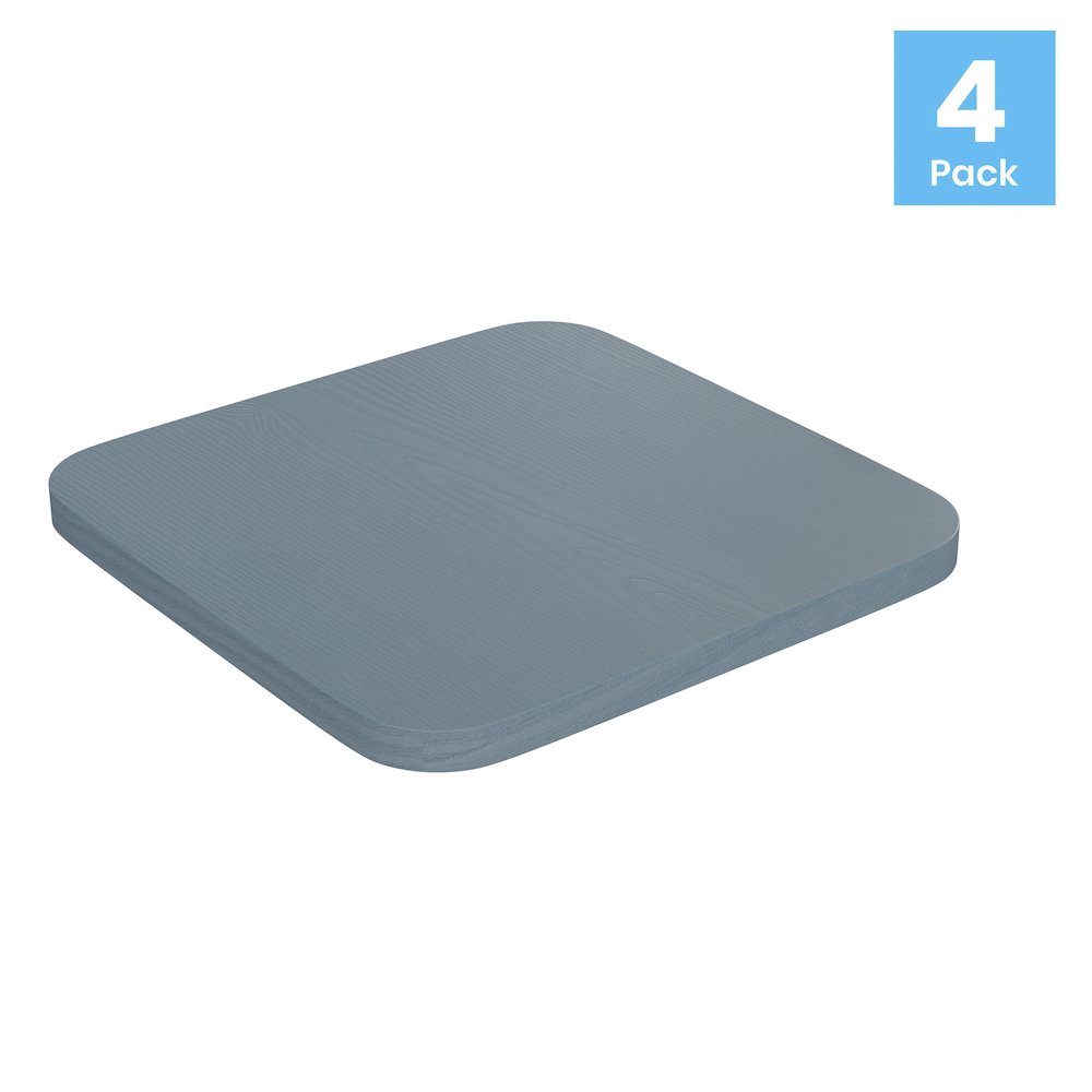 Perry Poly Resin Wood Square Seat with Rounded Edges for Colorful Metal Barstools in Teal-Blue. Picture 1