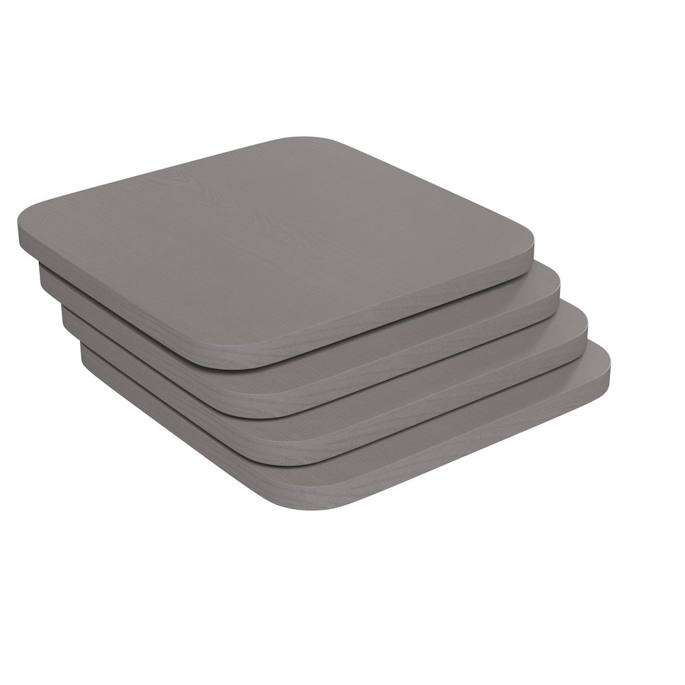 Perry Poly Resin Wood Square Seat with Rounded Edges for Colorful Metal Barstools in Gray. Picture 3