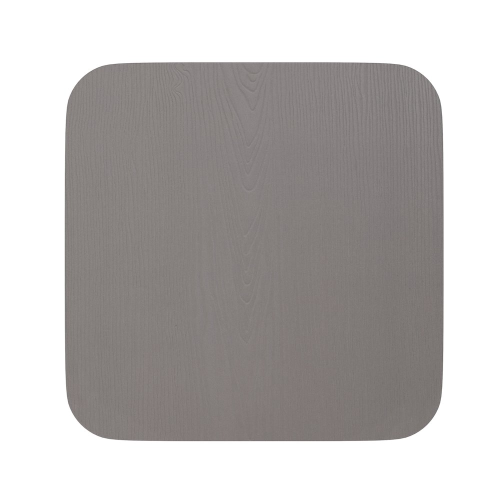 Perry Poly Resin Wood Square Seat with Rounded Edges for Colorful Metal Barstools in Gray. Picture 10