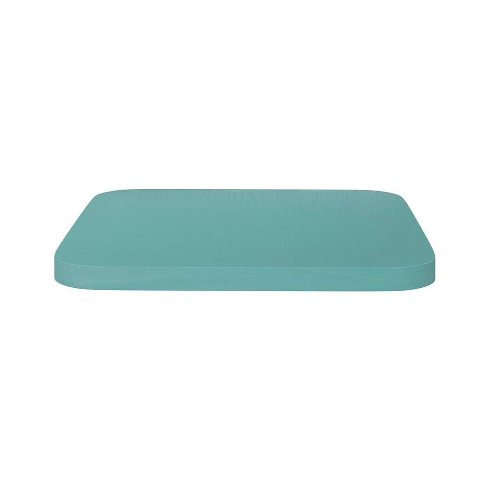 Perry Poly Resin Wood Square Seat with Rounded Edges for Colorful Metal Barstools in Mint. Picture 9