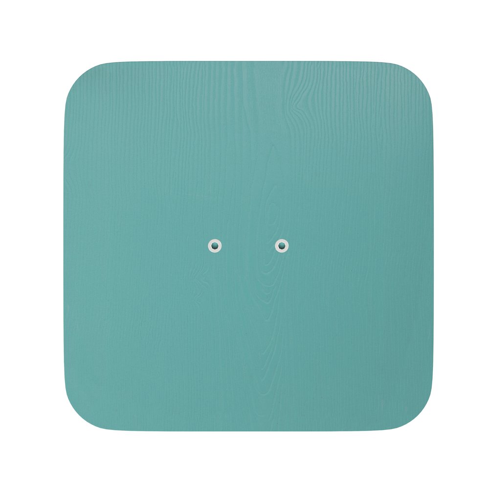 Perry Poly Resin Wood Square Seat with Rounded Edges for Colorful Metal Barstools in Mint. Picture 11