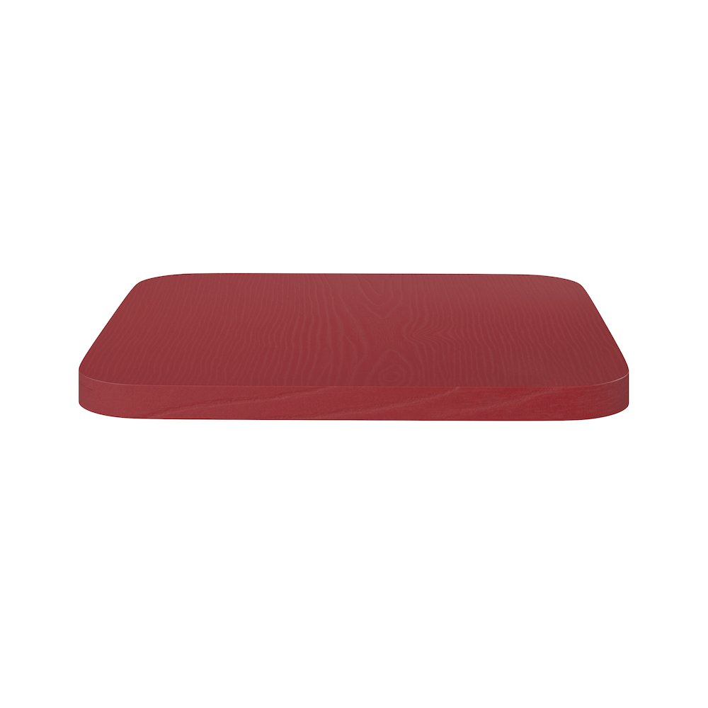 Perry Poly Resin Wood Square Seat with Rounded Edges for Colorful Metal Barstools in Red. Picture 9