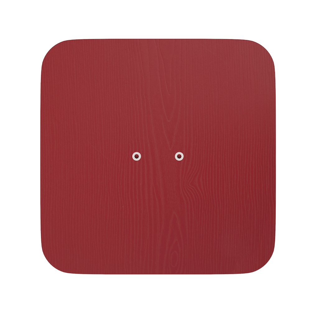 Perry Poly Resin Wood Square Seat with Rounded Edges for Colorful Metal Barstools in Red. Picture 11
