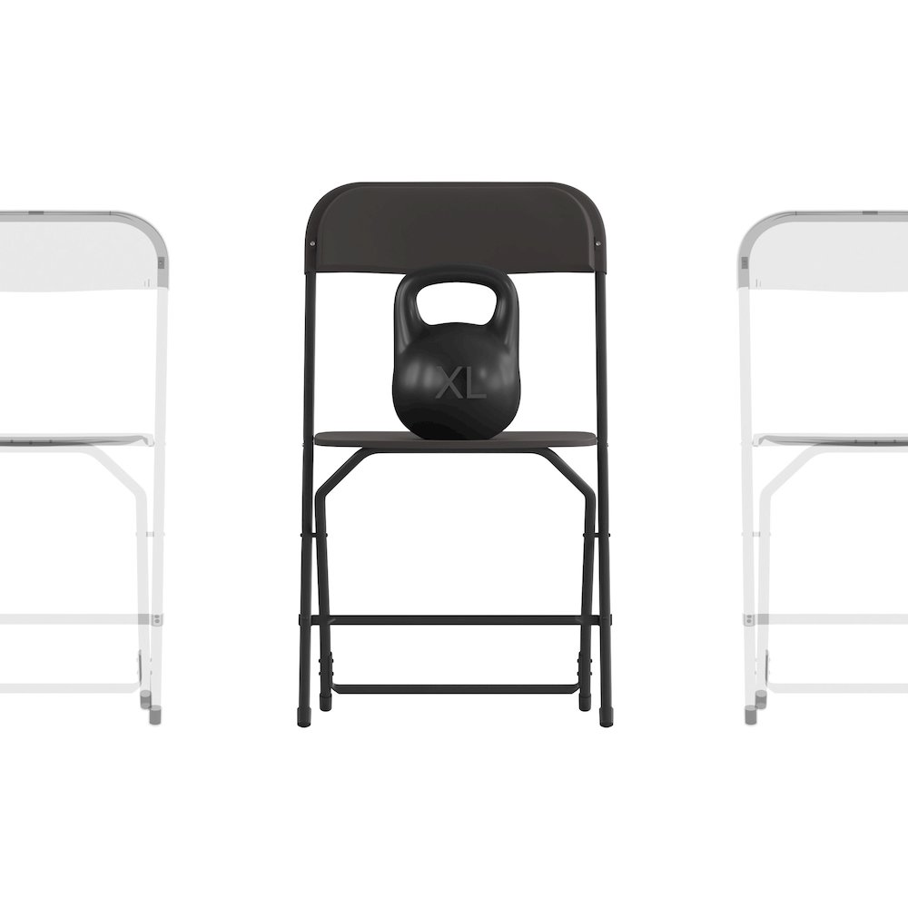 Multi-Use Versatile Commercial Big and Tall Folding Plastic Chairs - Set of 4. Picture 3