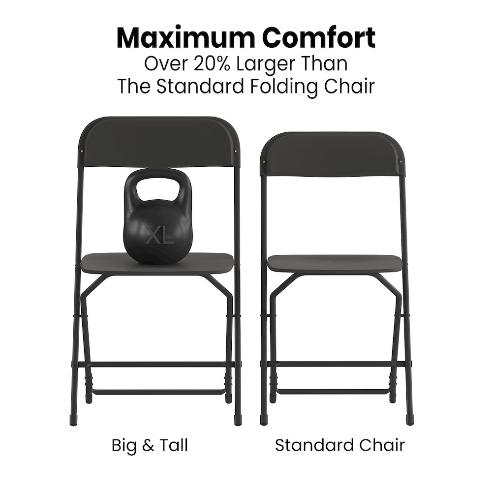 Multi-Use Versatile Commercial Big and Tall Folding Plastic Chairs - Set of 4. Picture 5
