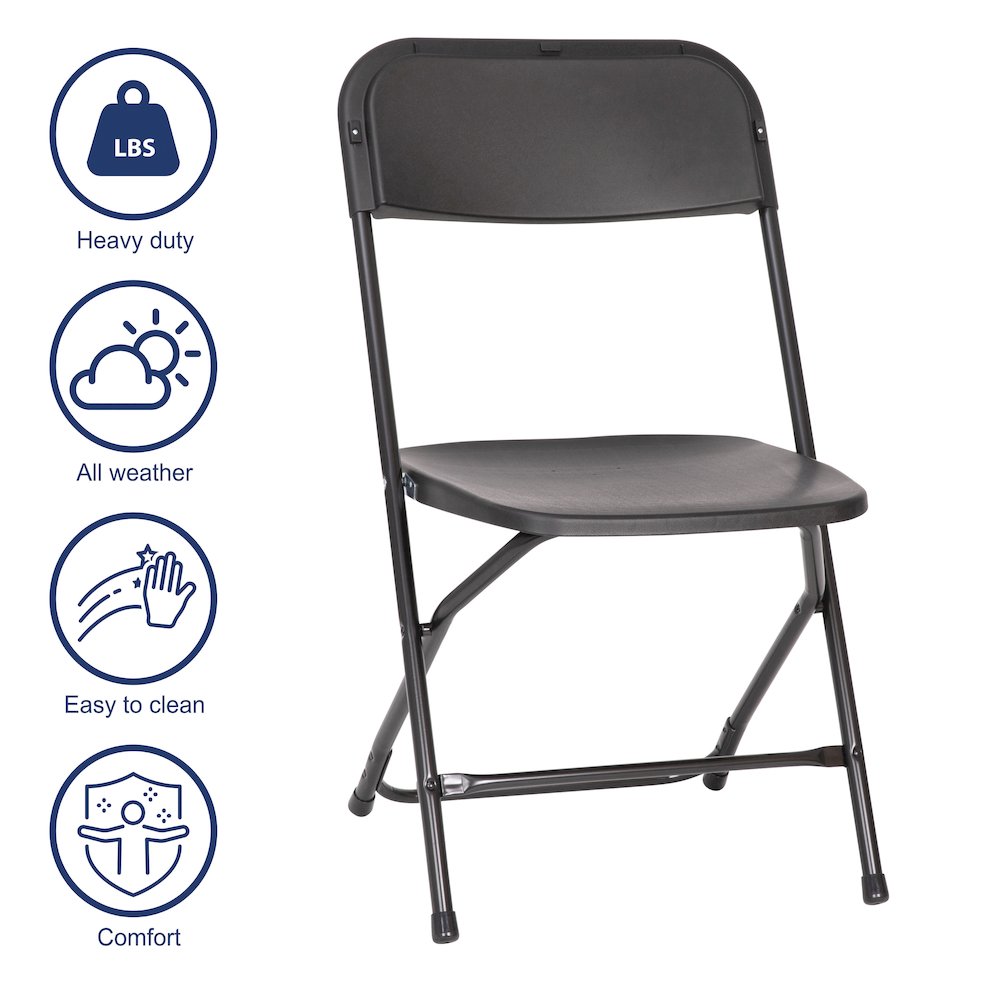 Multi-Use Versatile Commercial Big and Tall Folding Plastic Chairs - Set of 4. Picture 6