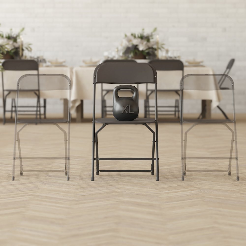 Multi-Use Versatile Commercial Big and Tall Folding Plastic Chairs - Set of 4. Picture 10