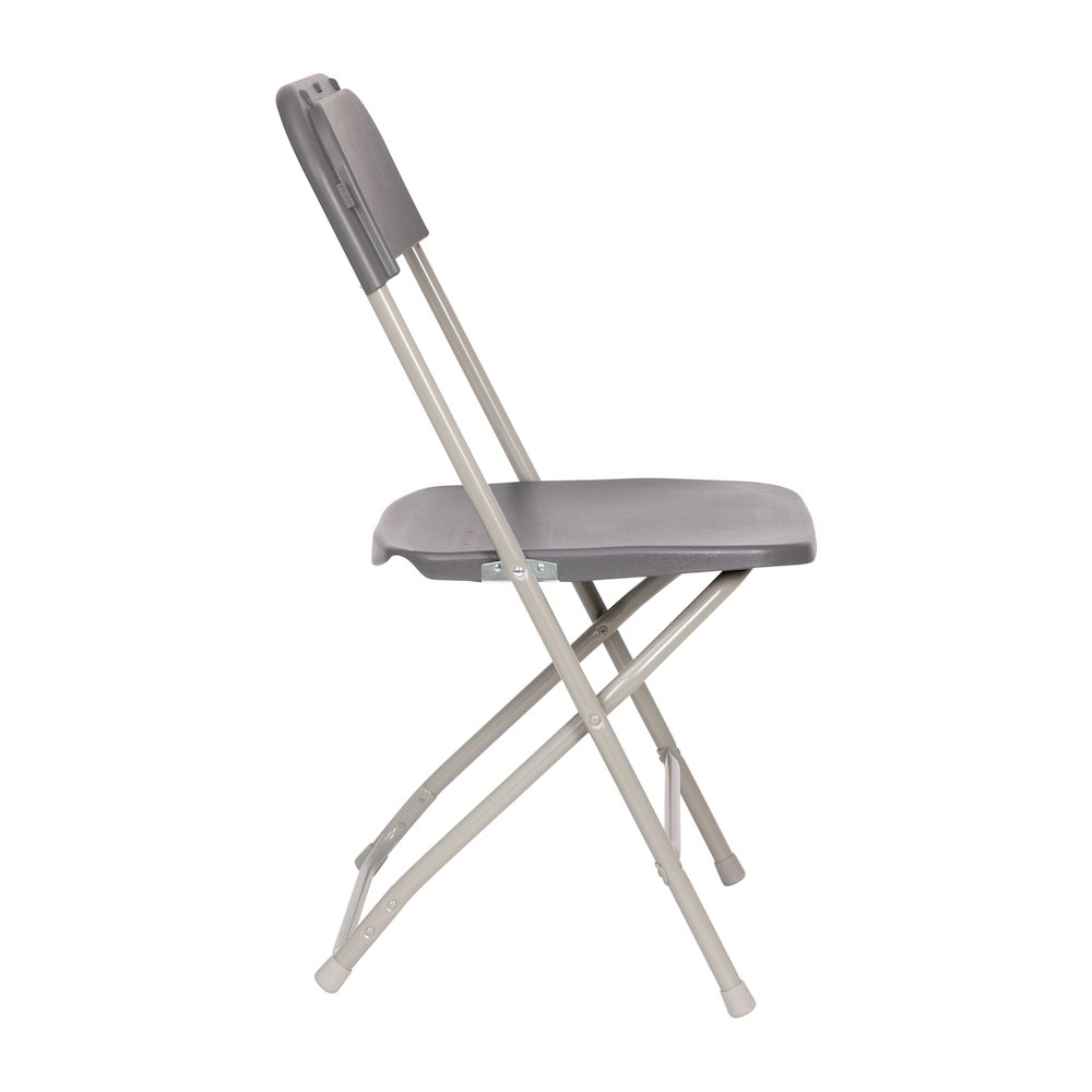 Hercules™ Series 4 Pack Gray Plastic Folding Chairs, Commercial Grade Contoured Comfort Big & Tall, 650LB. Weight Capacity Chair. Picture 15