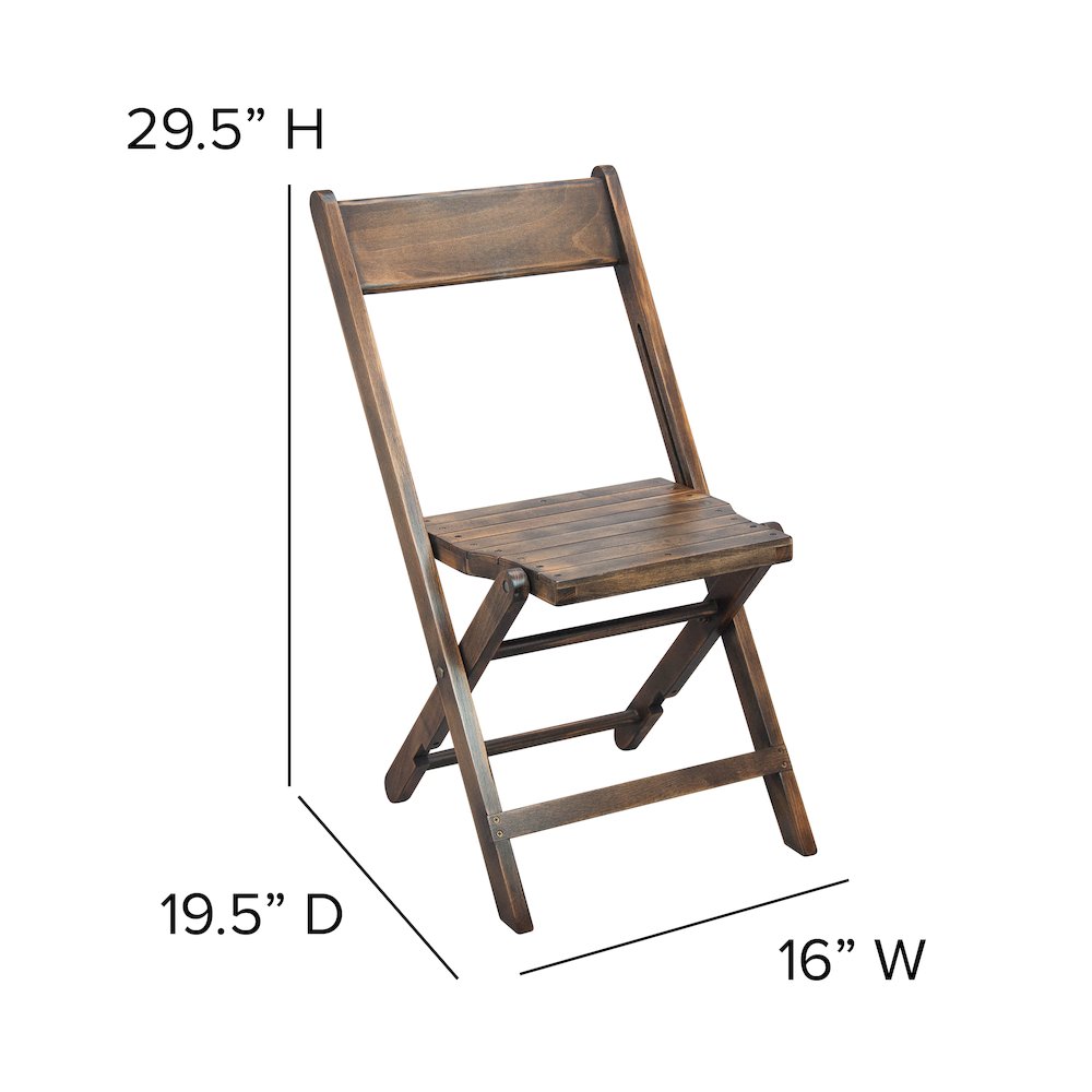 Wooden Folding Chair with Slatted Seat and Beechwood Frame, Antique Black. Picture 7