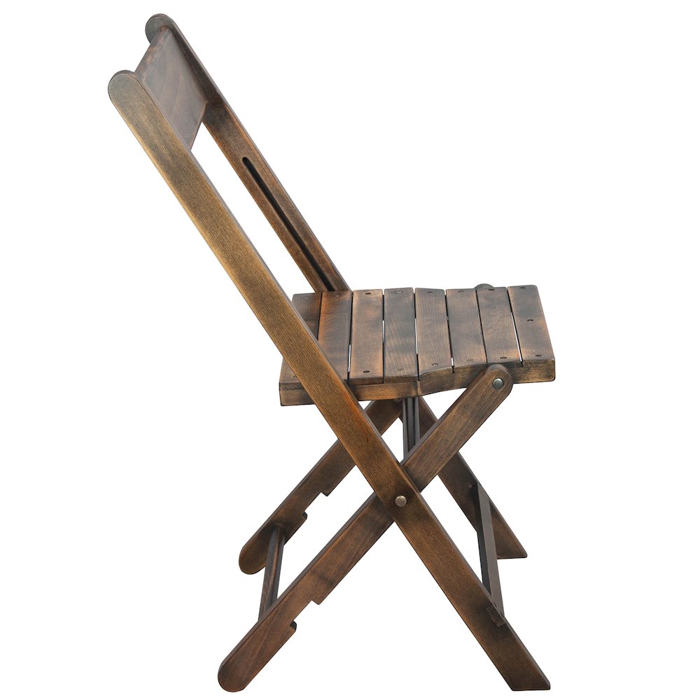 Wooden Folding Chair with Slatted Seat and Beechwood Frame, Antique Black. Picture 11