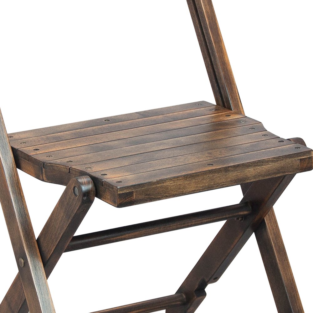 Wooden Folding Chair with Slatted Seat and Beechwood Frame, Antique Black. Picture 9