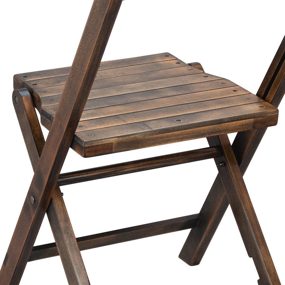 Wooden Folding Chair with Slatted Seat and Beechwood Frame, Antique Black. Picture 13