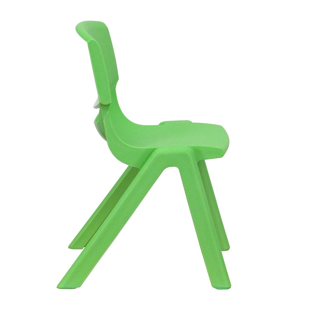 4 Pack Green Plastic Stackable School Chair with 12'' Seat Height. Picture 10