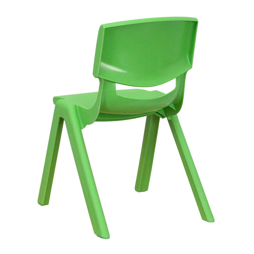 4 Pack Green Plastic Stackable School Chair with 12'' Seat Height. Picture 8