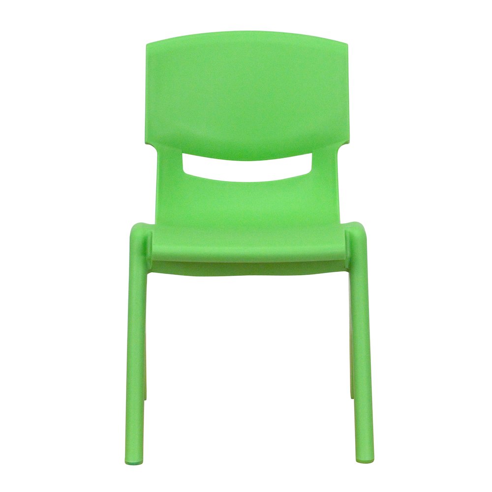 4 Pack Green Plastic Stackable School Chair with 12'' Seat Height. Picture 11