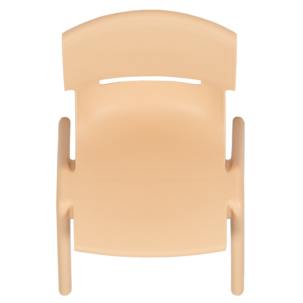 4 Pack Natural Plastic Stackable School Chair with 12'' Seat Height. Picture 11
