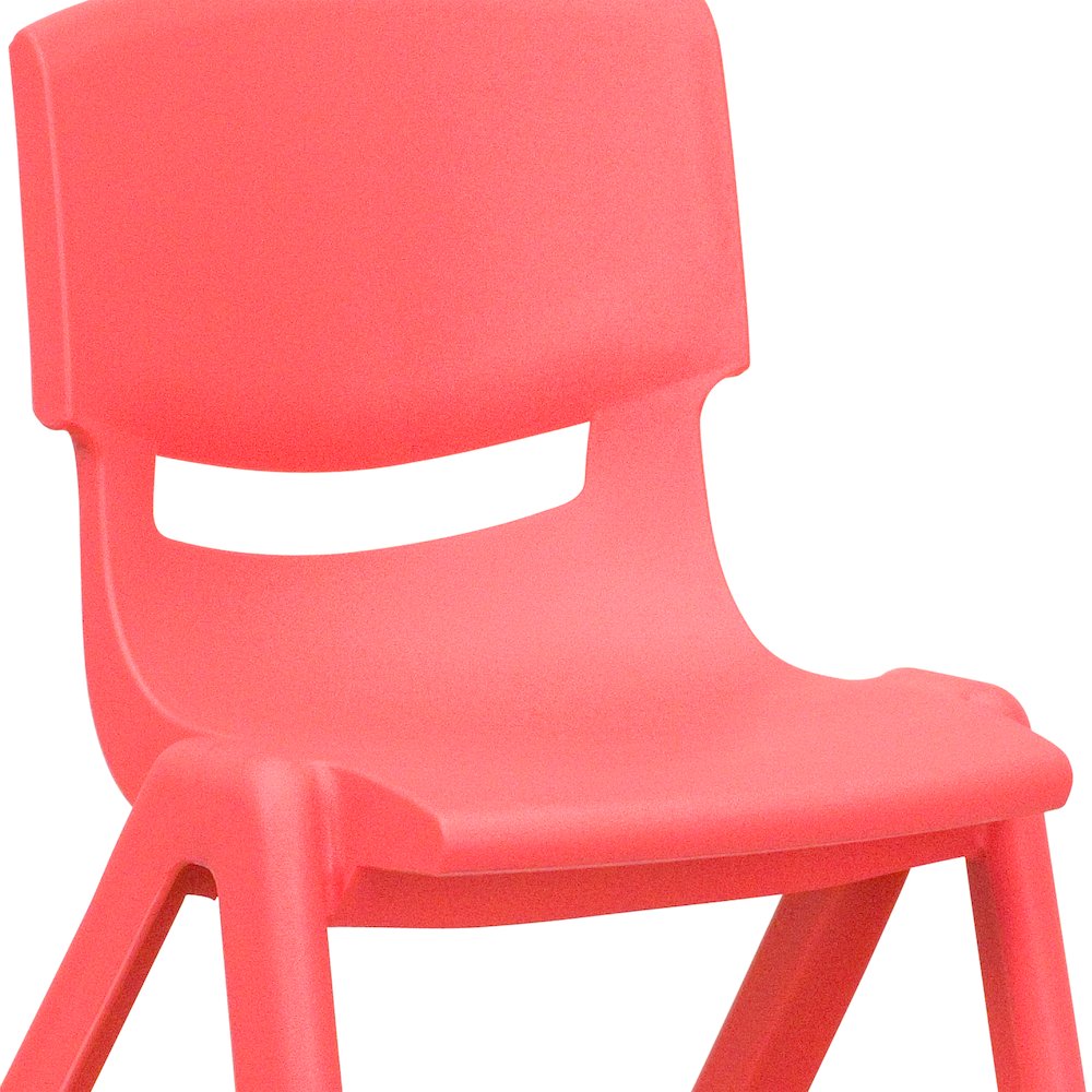 4 Pack Red Plastic Stackable School Chair with 12'' Seat Height. Picture 9