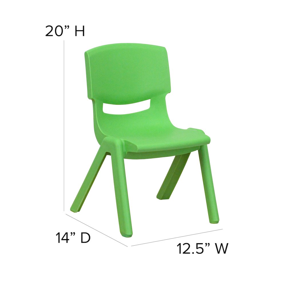 4 Pack Green Plastic Stackable School Chair with 10.5'' Seat Height. Picture 7