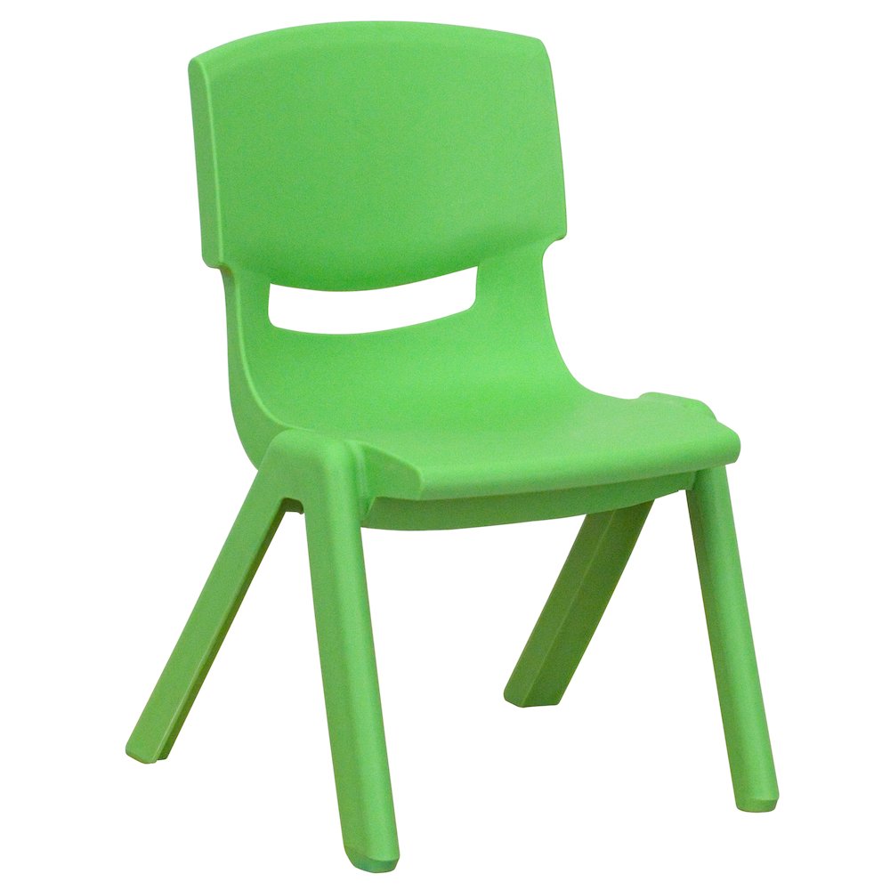 4 Pack Green Plastic Stackable School Chair with 10.5'' Seat Height. Picture 10