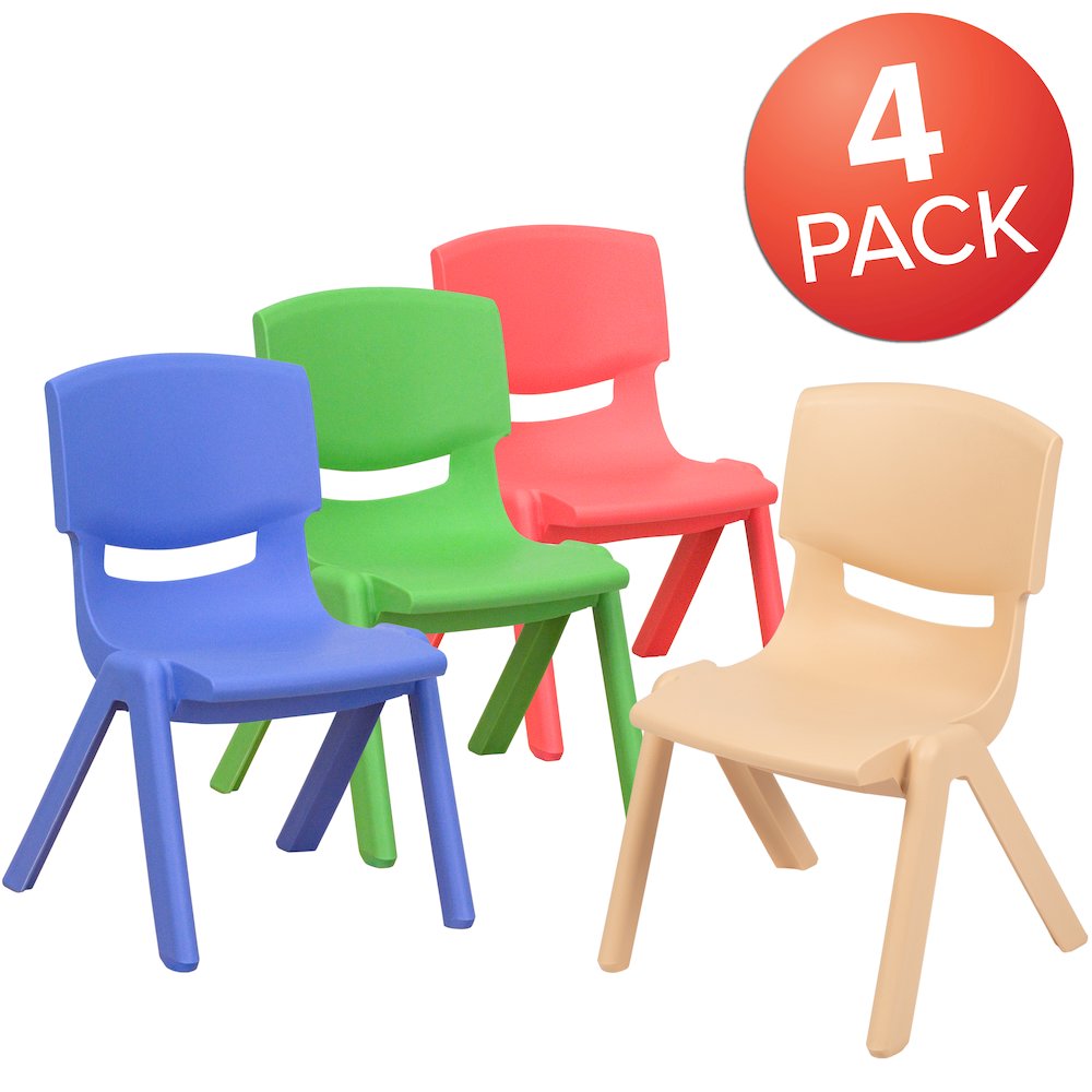 Set of 4 Plastic School Chairs. Picture 1