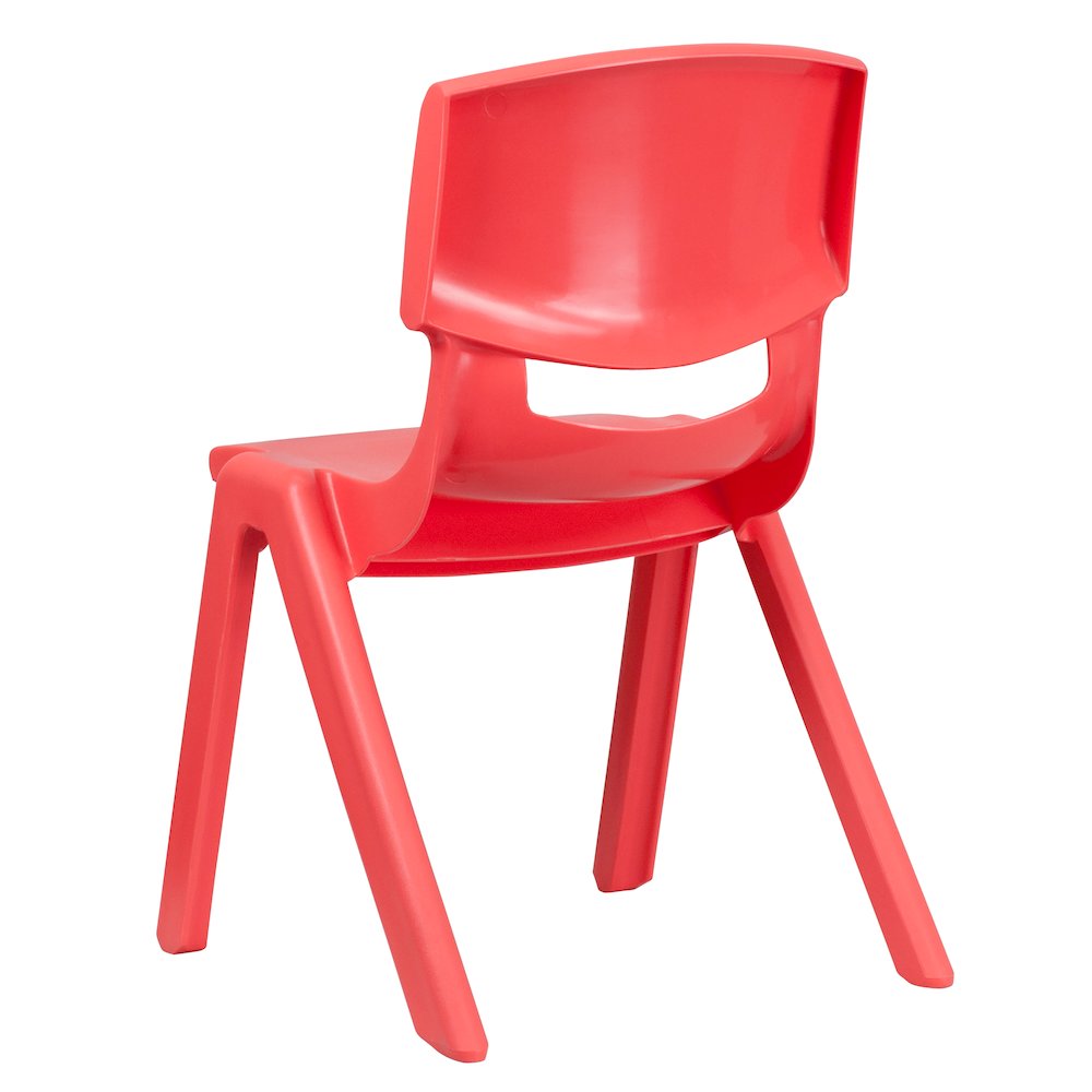 4 Pack Red Plastic Stackable School Chair with 15.5'' Seat Height. Picture 8