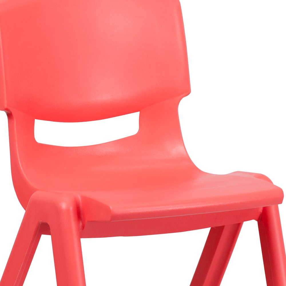 4 Pack Red Plastic Stackable School Chair with 15.5'' Seat Height. Picture 9
