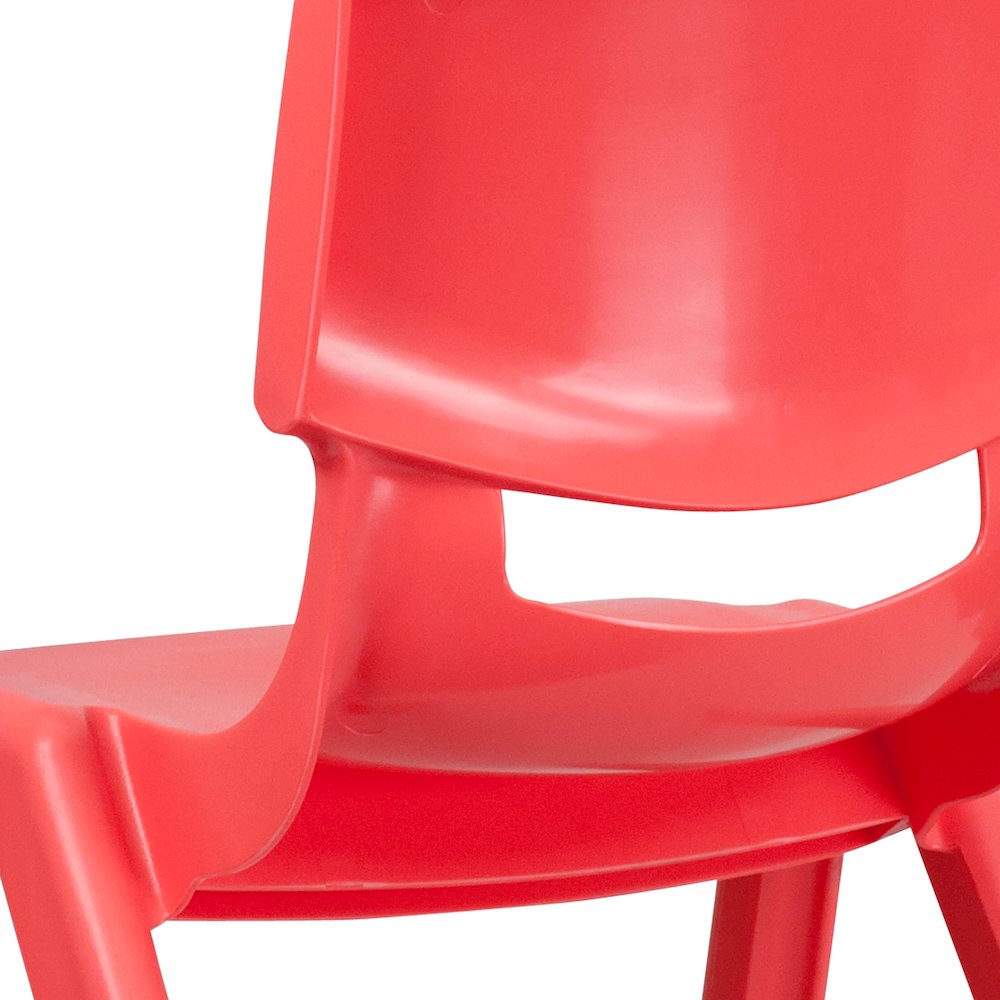 4 Pack Red Plastic Stackable School Chair with 15.5'' Seat Height. Picture 12