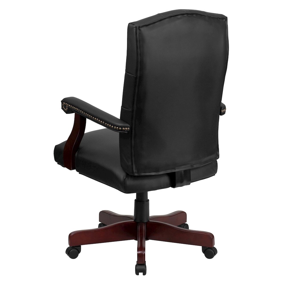 Black LeatherSoft Executive Swivel Office Chair with Arms. Picture 7