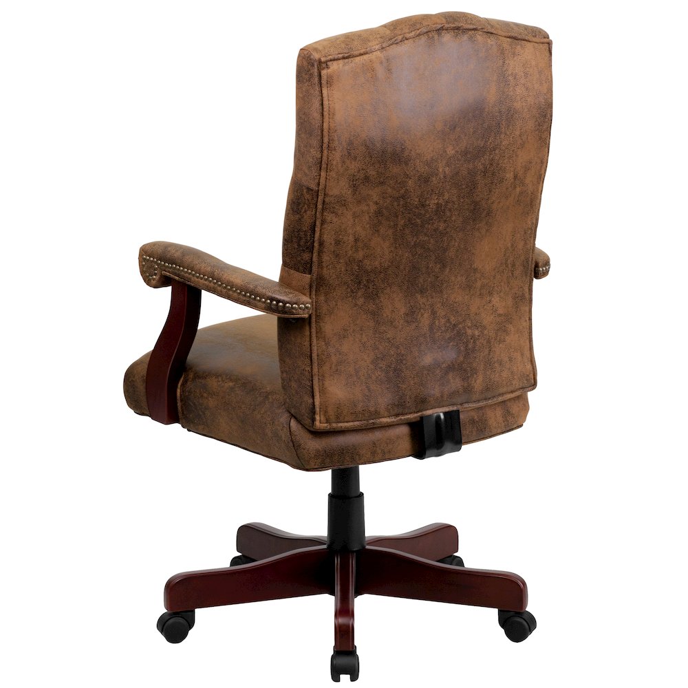 Bomber Brown Classic Executive Swivel Office Chair with Arms. Picture 8