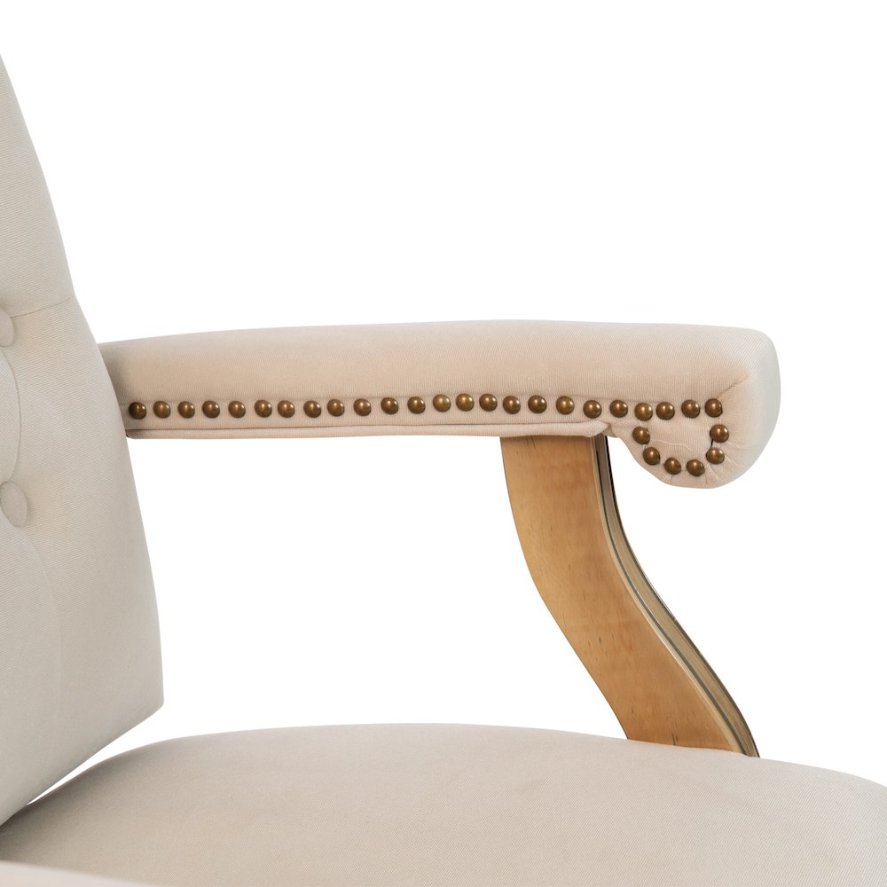 Ivory Microfiber Classic Executive Swivel Office Chair. Picture 8