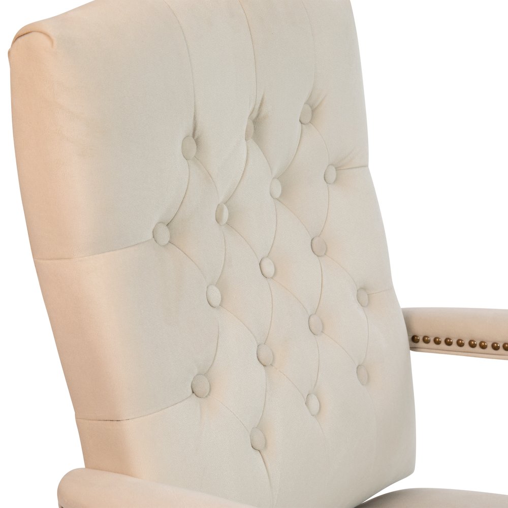 Ivory Microfiber Classic Executive Swivel Office Chair. Picture 12