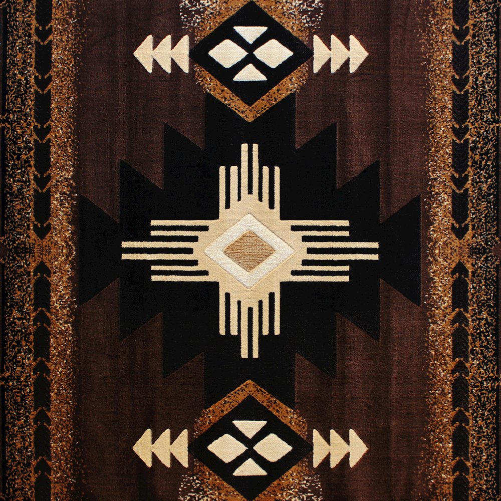 5' x 7' Chocolate Traditional Southwestern Area Rug - Olefin Fibers. Picture 7