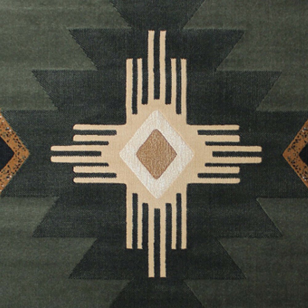 5' x 7' Sage Traditional Southwestern Area Rug - Olefin Fibers with Jute Backing. Picture 7