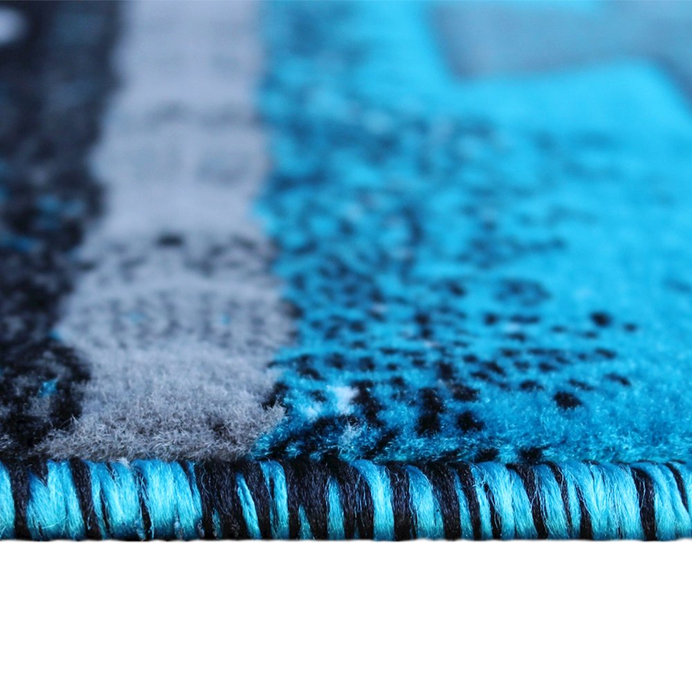 2' x 3' Turquoise Traditional Southwestern Area Rug - Olefin Fibers. Picture 6