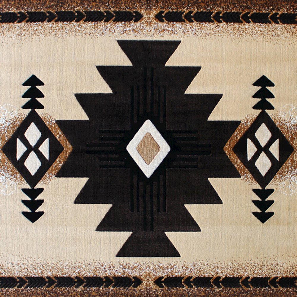 5' x 7' Brown Traditional Southwestern Area Rug - Olefin Fibers. Picture 7