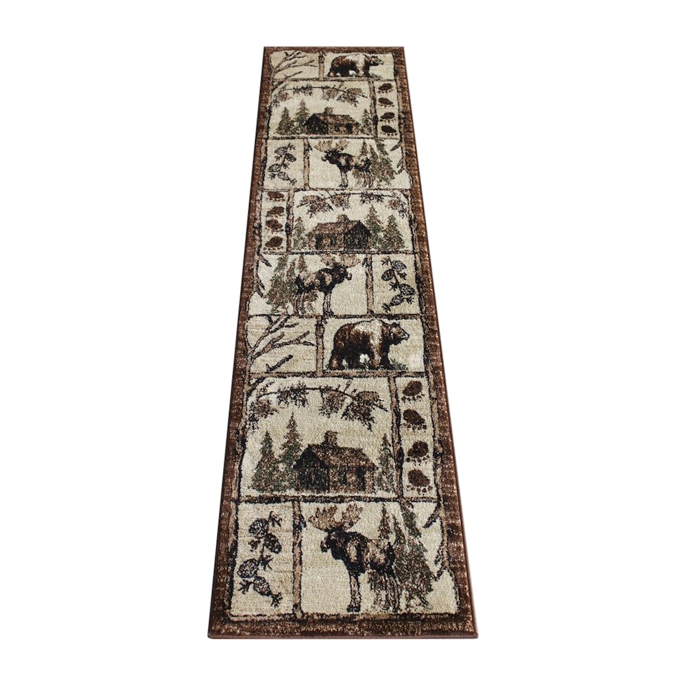 Rustic 2' x 7' Wildlife Design Area Rug for Indoor Use. Picture 1